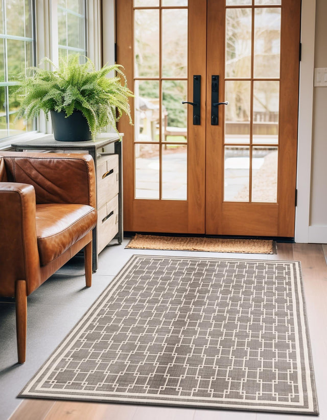 Gray 4' 1 x 6' 1 Jill Zarin Uptown Rectangle Area Rug 70% Polypropylene & 30% Polyester  Contemporary Carpet for Living, Dining, Office, Bedroom for Sale at Rug Engine