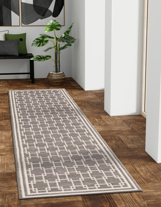Gray 2' 7 x 10' Jill Zarin Uptown Runner Area Rug 70% Polypropylene & 30% Polyester  Contemporary Carpet for Living, Dining, Office, Bedroom for Sale at Rug Engine
