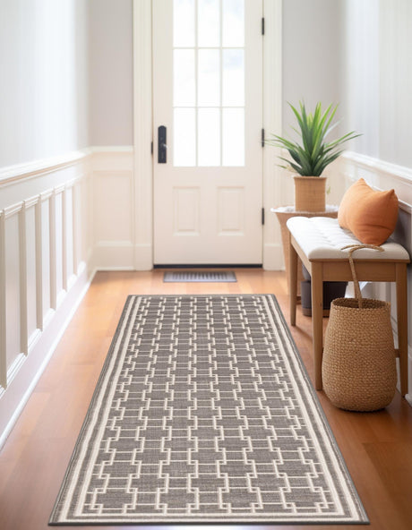 Gray 2' 7 x 10' Jill Zarin Uptown Runner Area Rug 70% Polypropylene & 30% Polyester  Contemporary Carpet for Living, Dining, Office, Bedroom for Sale at Rug Engine
