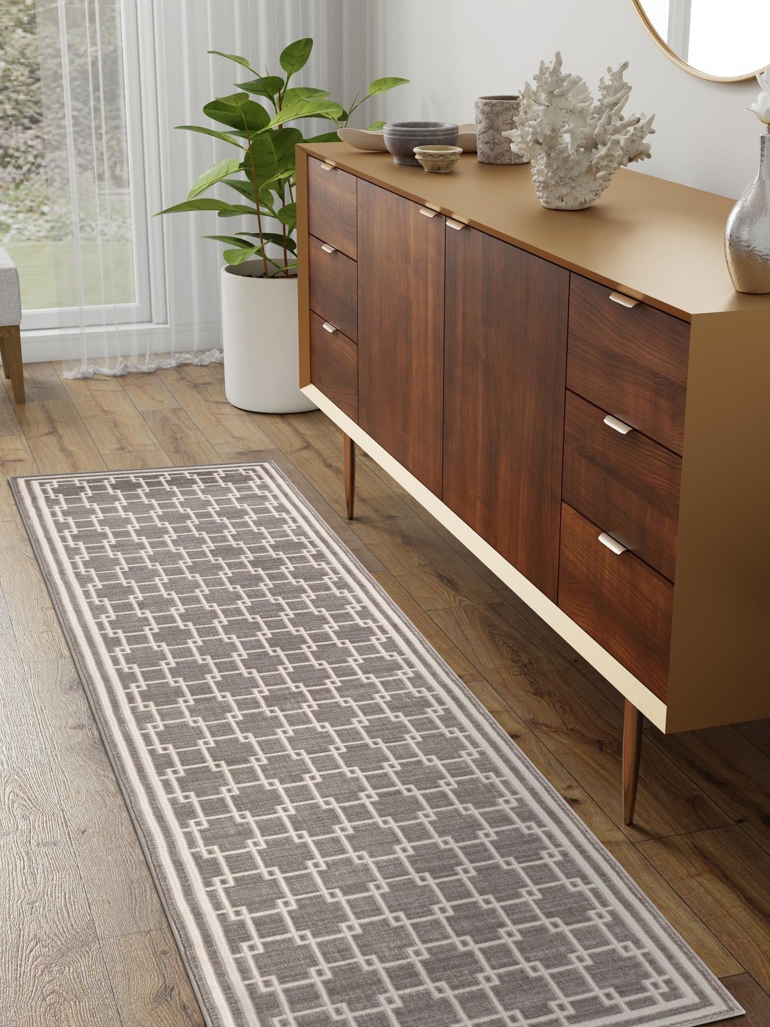 Gray 2' 7 x 10' Jill Zarin Uptown Runner Area Rug 70% Polypropylene & 30% Polyester  Contemporary Carpet for Living, Dining, Office, Bedroom for Sale at Rug Engine