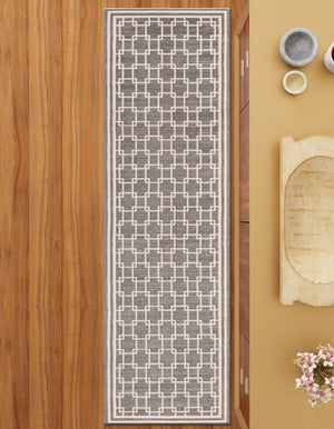 Gray 2' x 6' 1 Jill Zarin Uptown Runner Area Rug 70% Polypropylene & 30% Polyester  Contemporary Carpet for Living, Dining, Office, Bedroom for Sale at Rug Engine