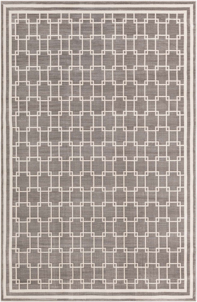 Gray 6' 1 x 9' Jill Zarin Uptown Rectangle Area Rug 70% Polypropylene & 30% Polyester  Contemporary Carpet for Living, Dining, Office, Bedroom for Sale at Rug Engine