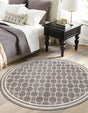 Gray 5' 1 x 5' 1 Jill Zarin Uptown Round Area Rug 70% Polypropylene & 30% Polyester  Contemporary Carpet for Living, Dining, Office, Bedroom for Sale at Rug Engine