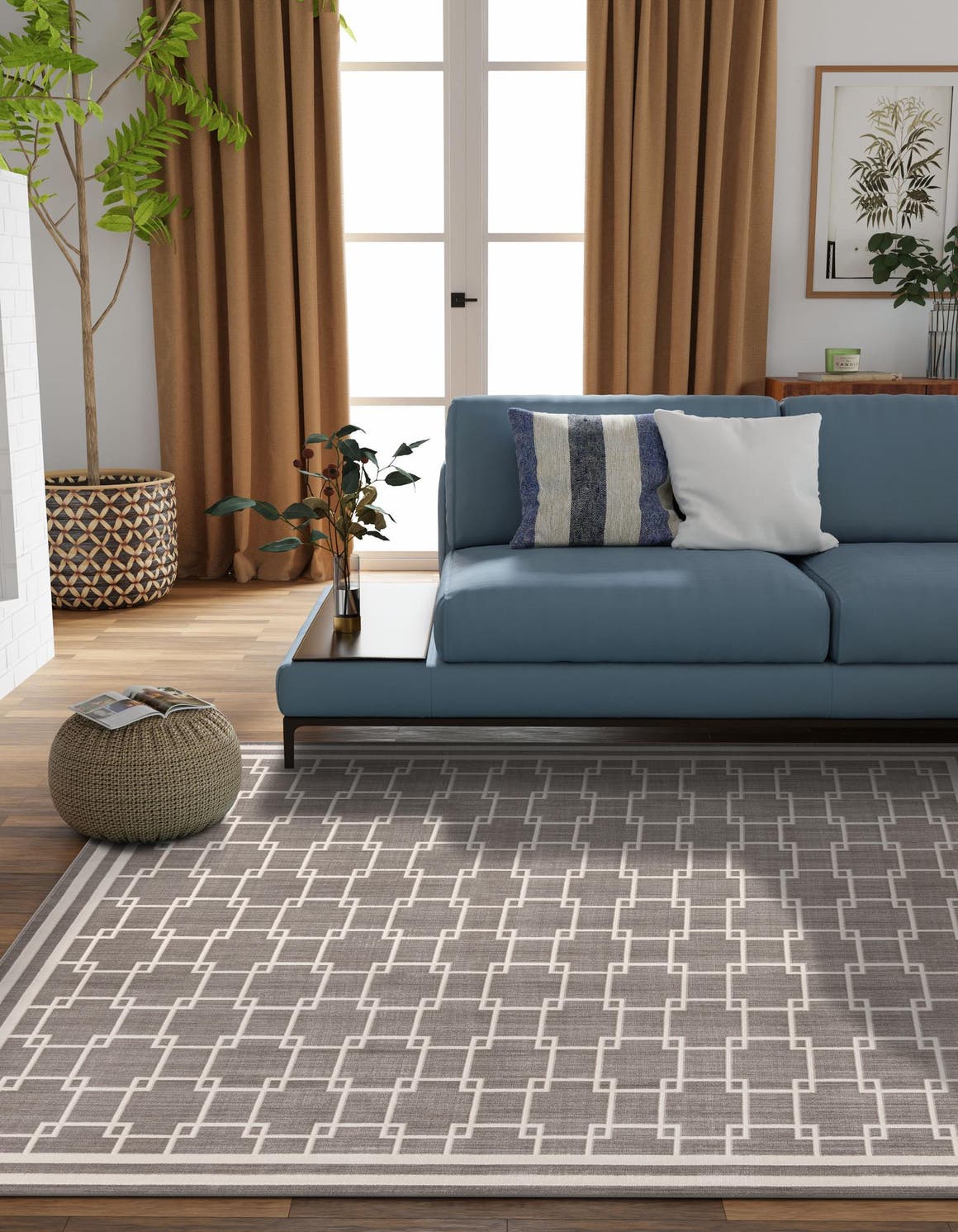 Gray 10' x 10' Jill Zarin Uptown Square Area Rug 70% Polypropylene & 30% Polyester  Contemporary Carpet for Living, Dining, Office, Bedroom for Sale at Rug Engine