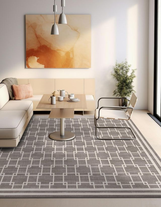 Gray 7' 10 x 7' 10 Jill Zarin Uptown Square Area Rug 70% Polypropylene & 30% Polyester  Contemporary Carpet for Living, Dining, Office, Bedroom for Sale at Rug Engine