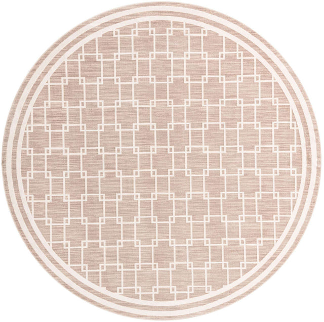 Beige 10' x 10' Jill Zarin Uptown Round Area Rug 70% Polypropylene & 30% Polyester  Contemporary Carpet for Living, Dining, Office, Bedroom for Sale at Rug Engine