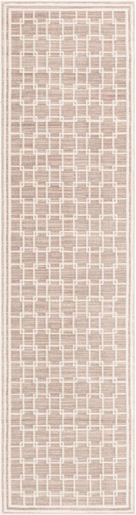 Beige 2' 7 x 10' Jill Zarin Uptown Runner Area Rug 70% Polypropylene & 30% Polyester  Contemporary Carpet for Living, Dining, Office, Bedroom for Sale at Rug Engine
