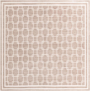 Beige 10' x 10' Jill Zarin Uptown Square Area Rug 70% Polypropylene & 30% Polyester  Contemporary Carpet for Living, Dining, Office, Bedroom for Sale at Rug Engine