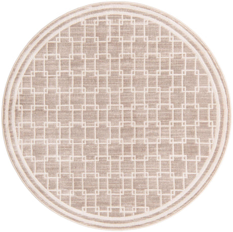 Beige 4' 1 x 4' 1 Jill Zarin Uptown Round Area Rug 70% Polypropylene & 30% Polyester  Contemporary Carpet for Living, Dining, Office, Bedroom for Sale at Rug Engine