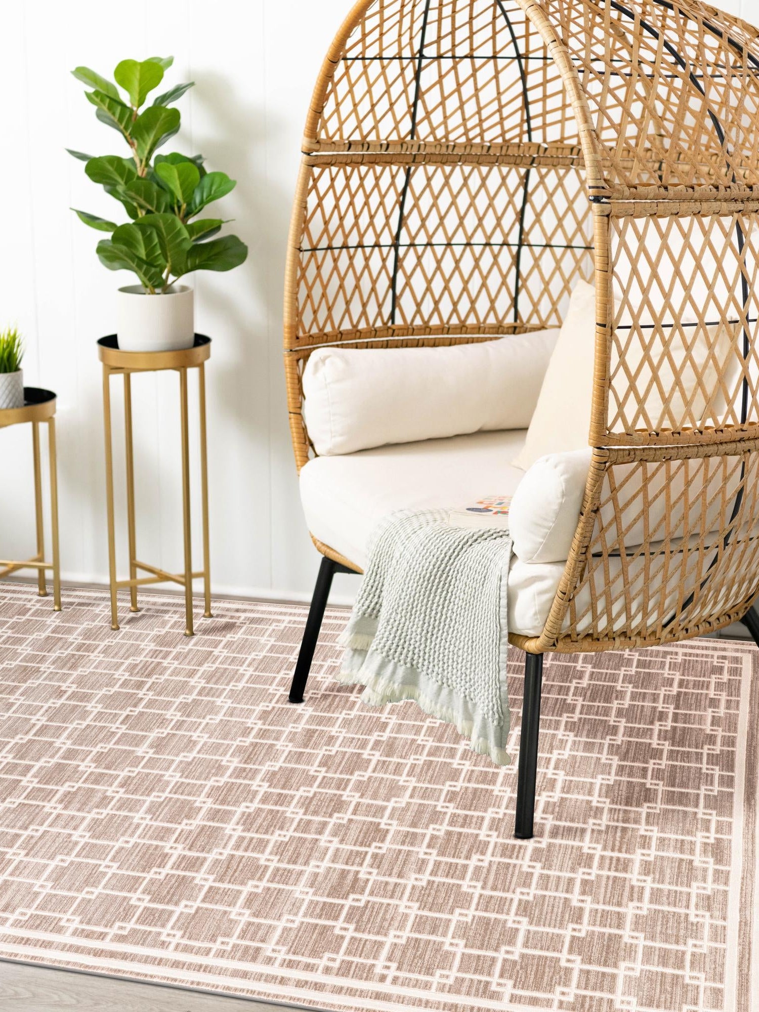 Beige 6' 1 x 9' Jill Zarin Uptown Rectangle Area Rug 70% Polypropylene & 30% Polyester  Contemporary Carpet for Living, Dining, Office, Bedroom for Sale at Rug Engine