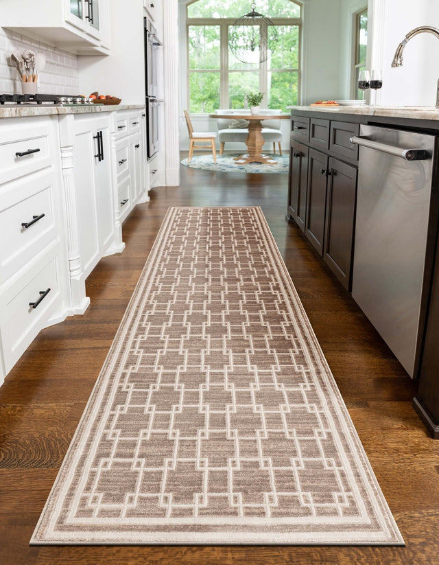 Beige 2' 7 x 10' Jill Zarin Uptown Runner Area Rug 70% Polypropylene & 30% Polyester  Contemporary Carpet for Living, Dining, Office, Bedroom for Sale at Rug Engine