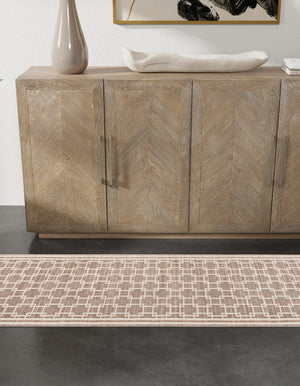 Beige 2' 7 x 10' Jill Zarin Uptown Runner Area Rug 70% Polypropylene & 30% Polyester  Contemporary Carpet for Living, Dining, Office, Bedroom for Sale at Rug Engine