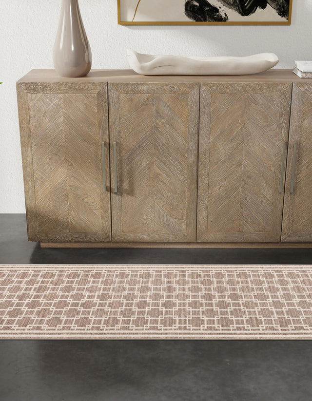 Beige 2' 7 x 10' Jill Zarin Uptown Runner Area Rug 70% Polypropylene & 30% Polyester  Contemporary Carpet for Living, Dining, Office, Bedroom for Sale at Rug Engine