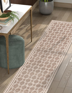 Beige 2' 7 x 10' Jill Zarin Uptown Runner Area Rug 70% Polypropylene & 30% Polyester  Contemporary Carpet for Living, Dining, Office, Bedroom for Sale at Rug Engine