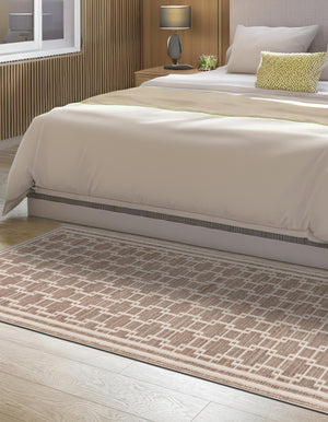 Beige 2' 7 x 10' Jill Zarin Uptown Runner Area Rug 70% Polypropylene & 30% Polyester  Contemporary Carpet for Living, Dining, Office, Bedroom for Sale at Rug Engine