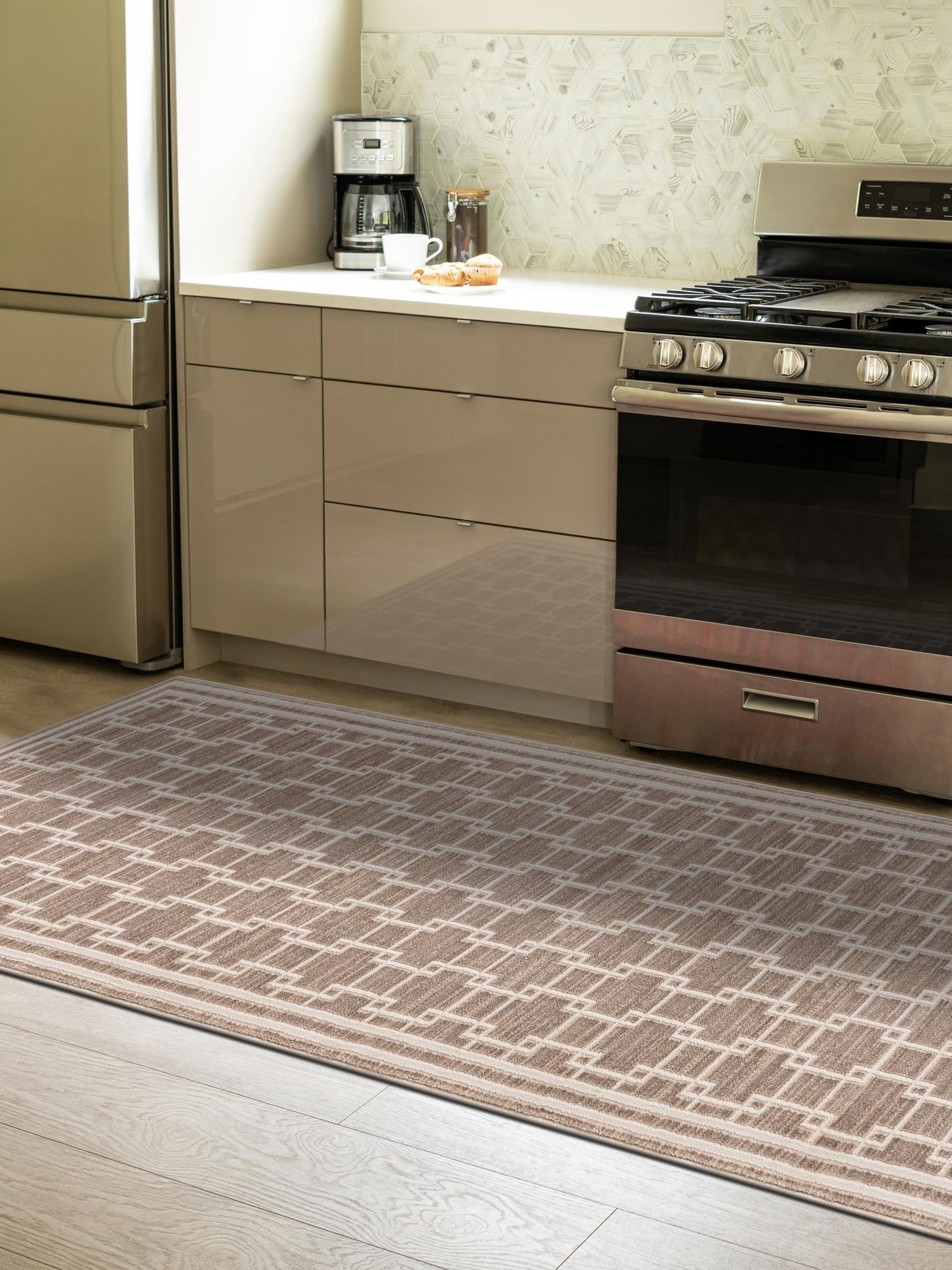 Beige 2' 7 x 10' Jill Zarin Uptown Runner Area Rug 70% Polypropylene & 30% Polyester  Contemporary Carpet for Living, Dining, Office, Bedroom for Sale at Rug Engine