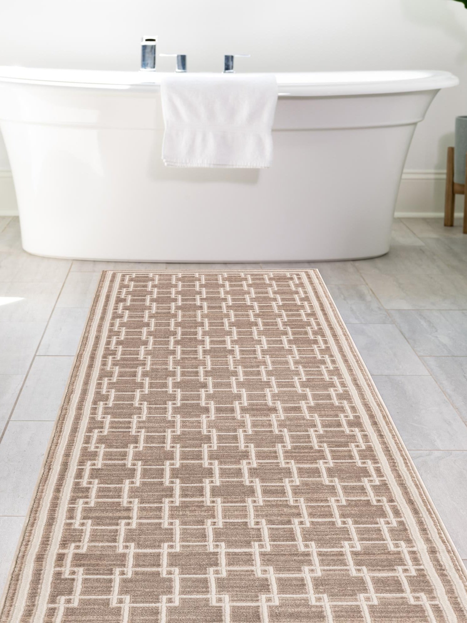Beige 2' 7 x 10' Jill Zarin Uptown Runner Area Rug 70% Polypropylene & 30% Polyester  Contemporary Carpet for Living, Dining, Office, Bedroom for Sale at Rug Engine
