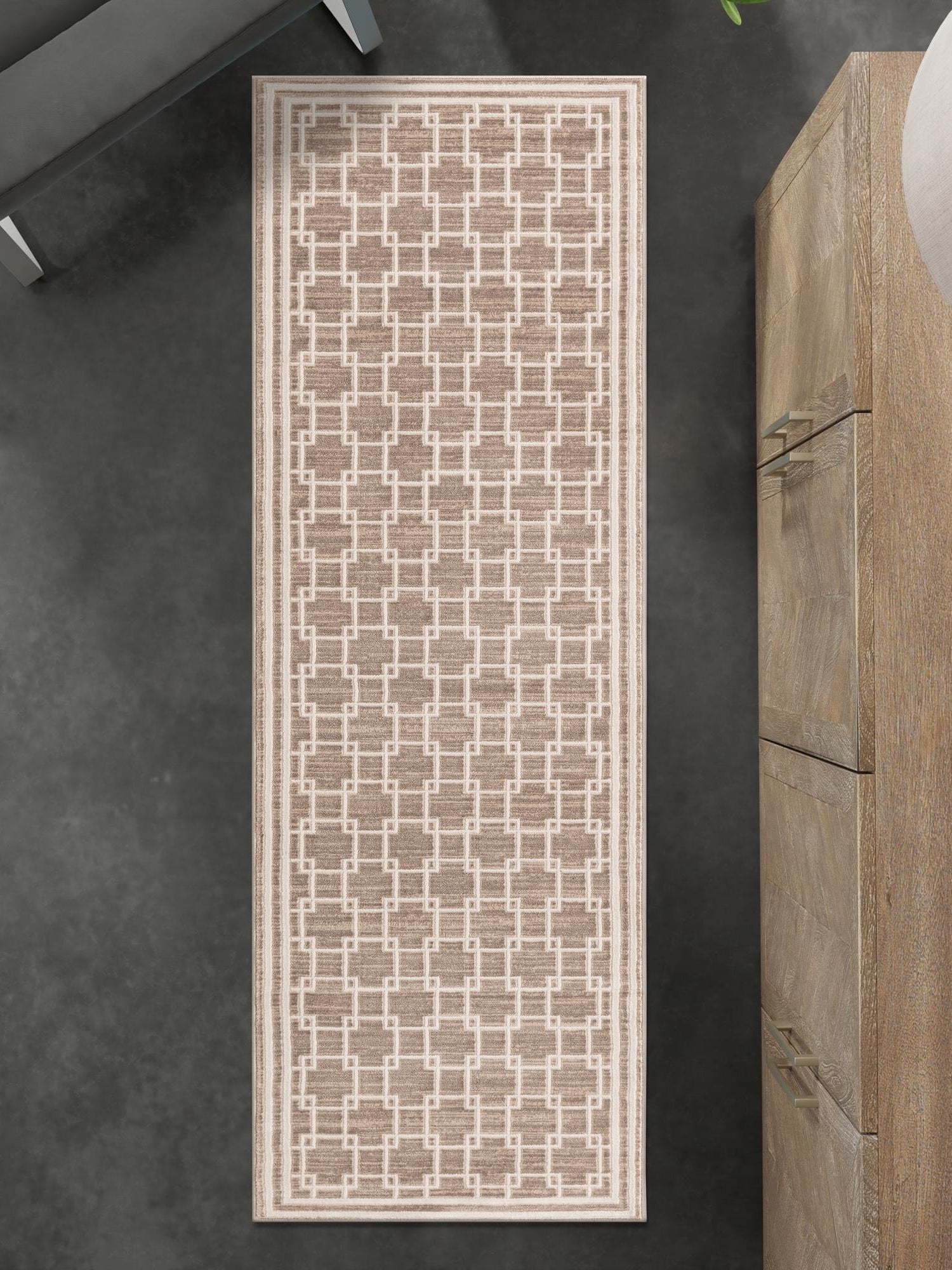 Beige 2' 7 x 12' Jill Zarin Uptown Runner Area Rug 70% Polypropylene & 30% Polyester  Contemporary Carpet for Living, Dining, Office, Bedroom for Sale at Rug Engine