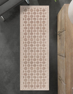Beige 2' 7 x 10' Jill Zarin Uptown Runner Area Rug 70% Polypropylene & 30% Polyester  Contemporary Carpet for Living, Dining, Office, Bedroom for Sale at Rug Engine