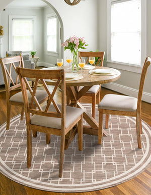 Beige 3' 1 x 3' 1 Jill Zarin Uptown Round Area Rug 70% Polypropylene & 30% Polyester  Contemporary Carpet for Living, Dining, Office, Bedroom for Sale at Rug Engine