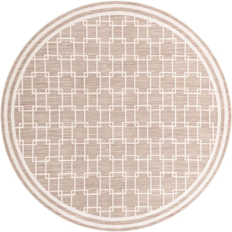 Beige 7' 10 x 7' 10 Jill Zarin Uptown Round Area Rug 70% Polypropylene & 30% Polyester  Contemporary Carpet for Living, Dining, Office, Bedroom for Sale at Rug Engine