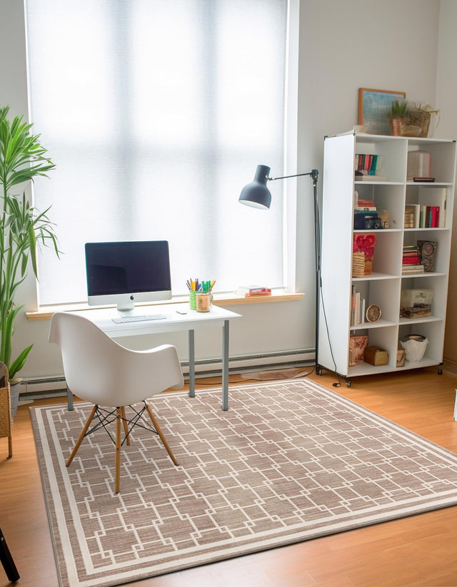 Beige 10' x 10' Jill Zarin Uptown Square Area Rug 70% Polypropylene & 30% Polyester  Contemporary Carpet for Living, Dining, Office, Bedroom for Sale at Rug Engine