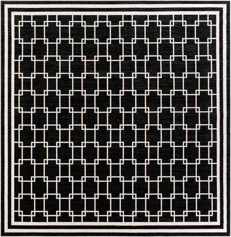 Black 10' x 10' Jill Zarin Uptown Square Area Rug 70% Polypropylene & 30% Polyester  Contemporary Carpet for Living, Dining, Office, Bedroom for Sale at Rug Engine