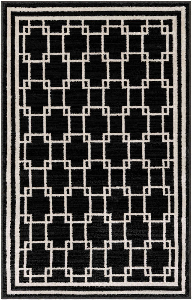 Black 2' x 3' 1 Jill Zarin Uptown Rectangle Area Rug 70% Polypropylene & 30% Polyester  Contemporary Carpet for Living, Dining, Office, Bedroom for Sale at Rug Engine