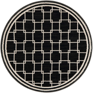 Black 3' 1 x 3' 1 Jill Zarin Uptown Round Area Rug 70% Polypropylene & 30% Polyester  Contemporary Carpet for Living, Dining, Office, Bedroom for Sale at Rug Engine
