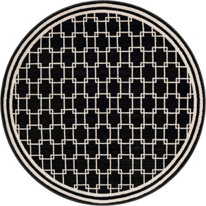 Black 4' 1 x 4' 1 Jill Zarin Uptown Round Area Rug 70% Polypropylene & 30% Polyester  Contemporary Carpet for Living, Dining, Office, Bedroom for Sale at Rug Engine