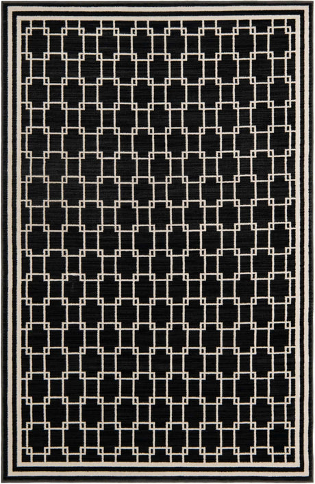Black 4' 1 x 6' 1 Jill Zarin Uptown Rectangle Area Rug 70% Polypropylene & 30% Polyester  Contemporary Carpet for Living, Dining, Office, Bedroom for Sale at Rug Engine