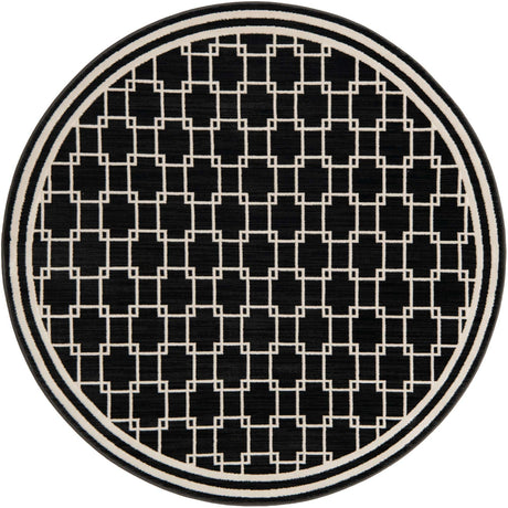 Black 5' 1 x 5' 1 Jill Zarin Uptown Round Area Rug 70% Polypropylene & 30% Polyester  Contemporary Carpet for Living, Dining, Office, Bedroom for Sale at Rug Engine