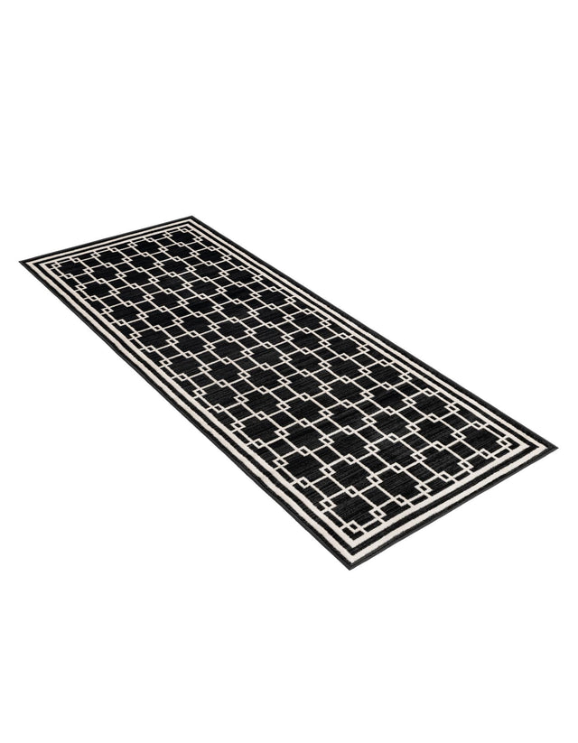 Black 2' x 5' 1 Jill Zarin Uptown Runner Area Rug 70% Polypropylene & 30% Polyester  Contemporary Carpet for Living, Dining, Office, Bedroom for Sale at Rug Engine