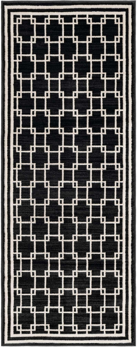 Black 2' x 5' 1 Jill Zarin Uptown Runner Area Rug 70% Polypropylene & 30% Polyester  Contemporary Carpet for Living, Dining, Office, Bedroom for Sale at Rug Engine