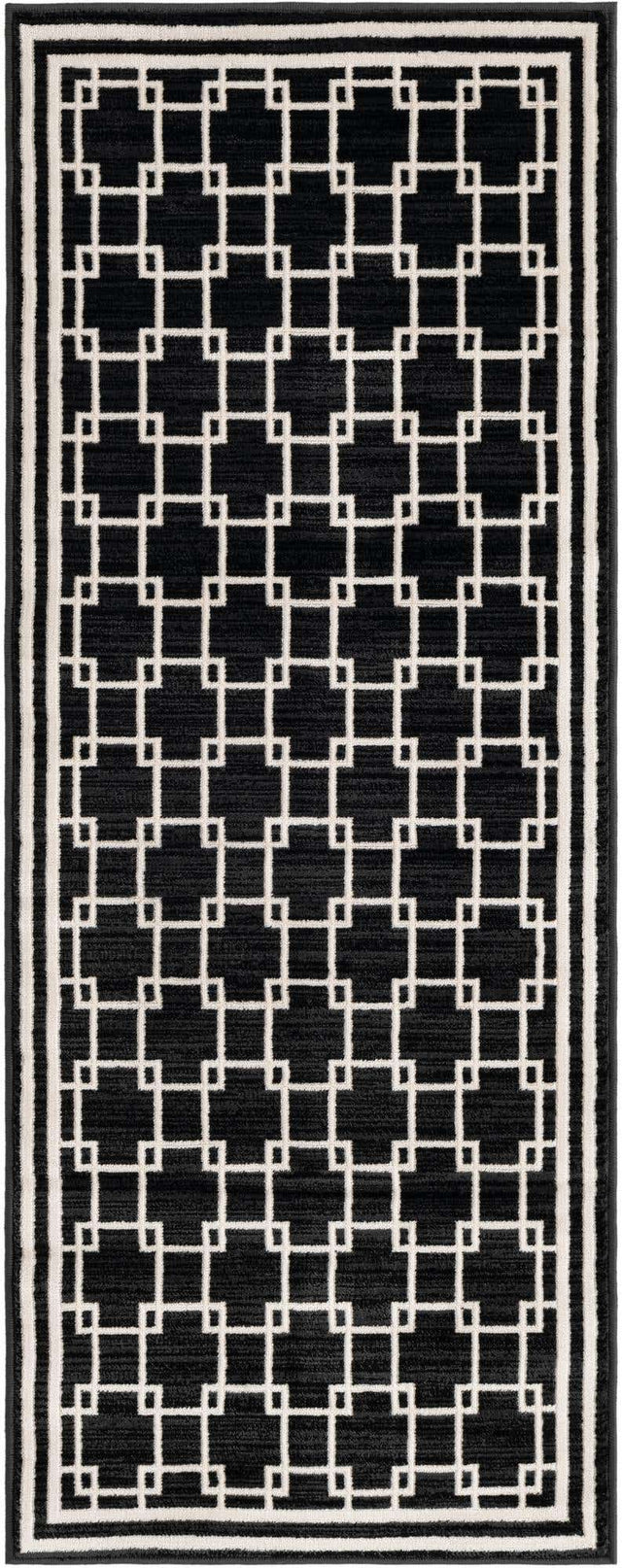 Black 2' x 5' 1 Jill Zarin Uptown Runner Area Rug 70% Polypropylene & 30% Polyester  Contemporary Carpet for Living, Dining, Office, Bedroom for Sale at Rug Engine