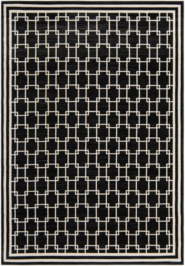 Black 5' 1 x 7' 1 Jill Zarin Uptown Rectangle Area Rug 70% Polypropylene & 30% Polyester  Contemporary Carpet for Living, Dining, Office, Bedroom for Sale at Rug Engine