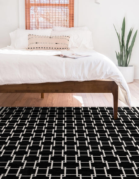 Black 5' 1 x 8' Jill Zarin Uptown Rectangle Area Rug 70% Polypropylene & 30% Polyester  Contemporary Carpet for Living, Dining, Office, Bedroom for Sale at Rug Engine
