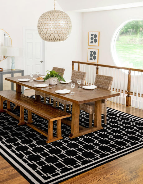 Black 5' 1 x 8' Jill Zarin Uptown Rectangle Area Rug 70% Polypropylene & 30% Polyester  Contemporary Carpet for Living, Dining, Office, Bedroom for Sale at Rug Engine