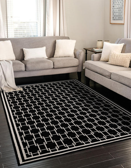 Black 5' 1 x 8' Jill Zarin Uptown Rectangle Area Rug 70% Polypropylene & 30% Polyester  Contemporary Carpet for Living, Dining, Office, Bedroom for Sale at Rug Engine