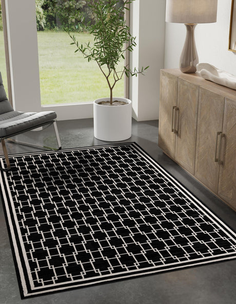 Black 5' 1 x 8' Jill Zarin Uptown Rectangle Area Rug 70% Polypropylene & 30% Polyester  Contemporary Carpet for Living, Dining, Office, Bedroom for Sale at Rug Engine