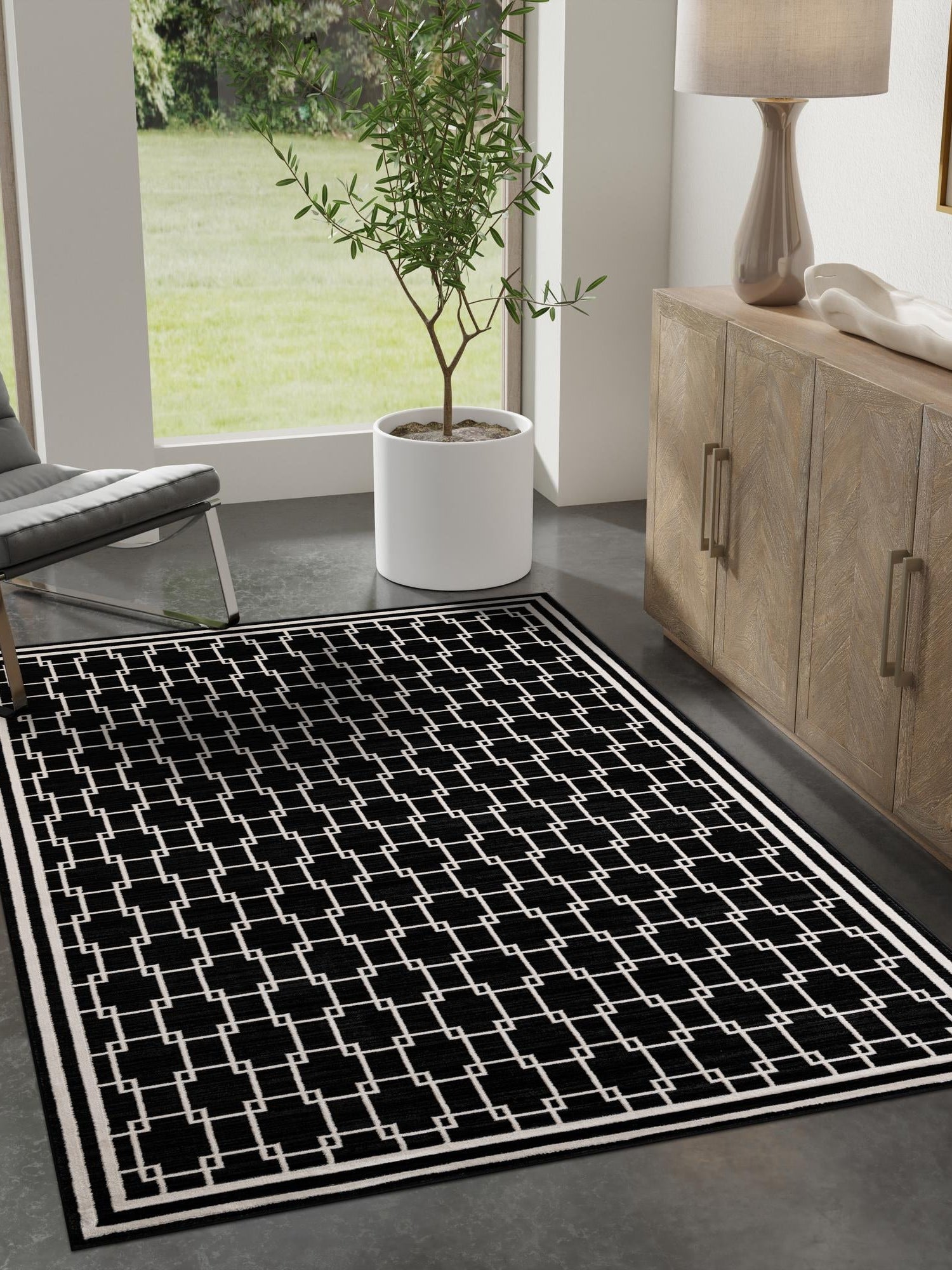 Black 2' x 3' 1 Jill Zarin Uptown Rectangle Area Rug 70% Polypropylene & 30% Polyester  Contemporary Carpet for Living, Dining, Office, Bedroom for Sale at Rug Engine