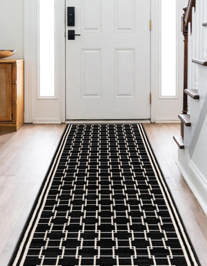 Black 2' 7 x 12' Jill Zarin Uptown Runner Area Rug 70% Polypropylene & 30% Polyester  Contemporary Carpet for Living, Dining, Office, Bedroom for Sale at Rug Engine