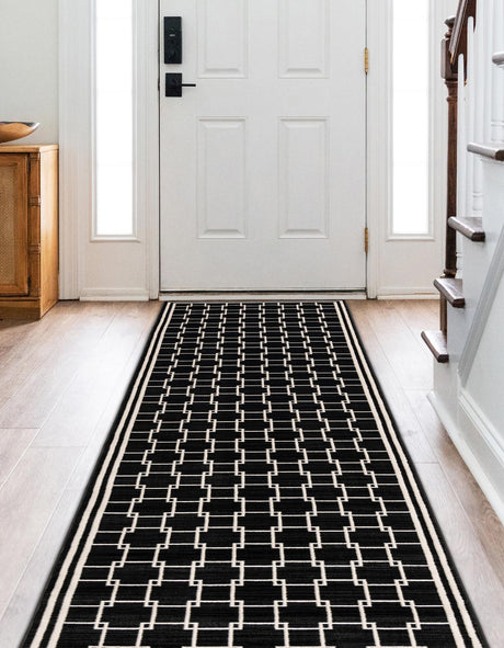 Black 2' 7 x 12' Jill Zarin Uptown Runner Area Rug 70% Polypropylene & 30% Polyester  Contemporary Carpet for Living, Dining, Office, Bedroom for Sale at Rug Engine