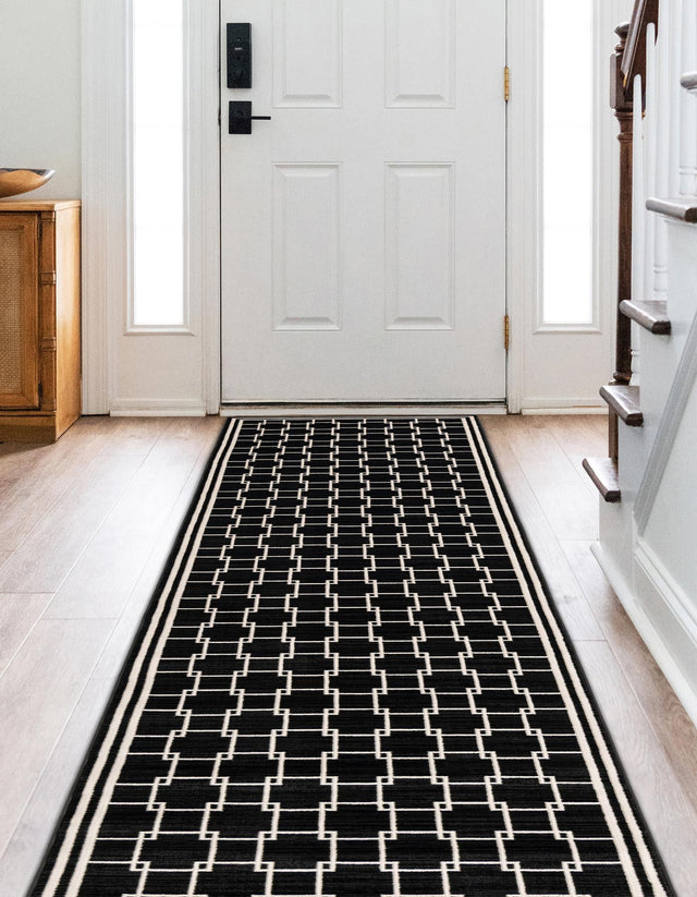 Black 2' 7 x 12' Jill Zarin Uptown Runner Area Rug 70% Polypropylene & 30% Polyester  Contemporary Carpet for Living, Dining, Office, Bedroom for Sale at Rug Engine