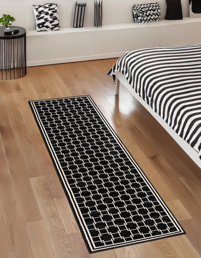 Black 2' 7 x 12' Jill Zarin Uptown Runner Area Rug 70% Polypropylene & 30% Polyester  Contemporary Carpet for Living, Dining, Office, Bedroom for Sale at Rug Engine