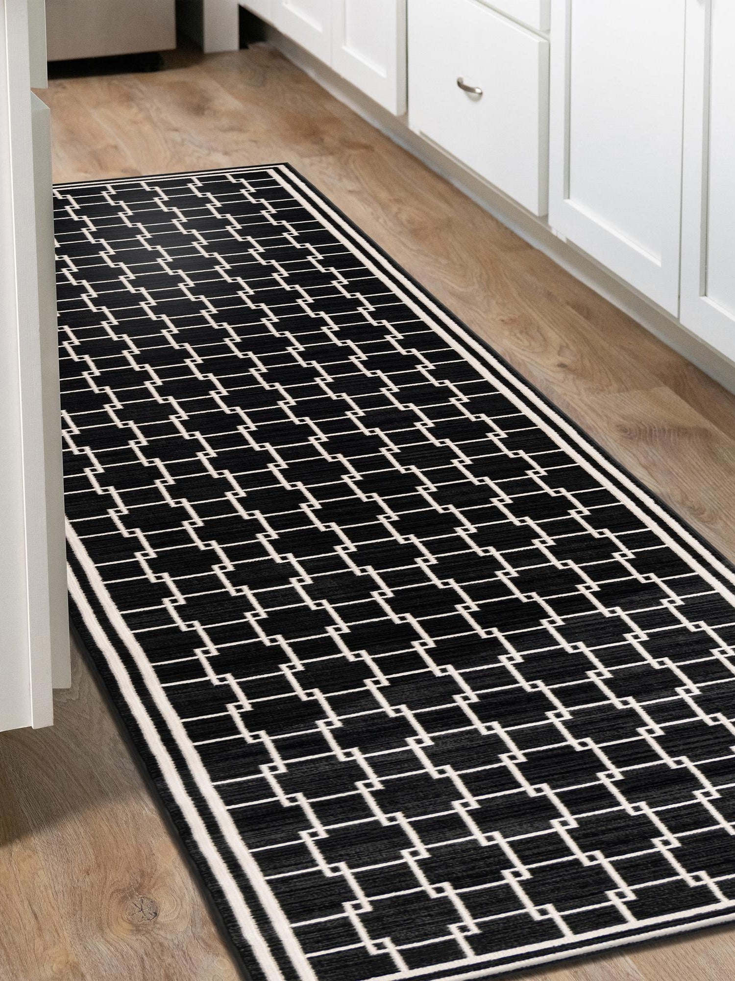 Black 2' 7 x 12' Jill Zarin Uptown Runner Area Rug 70% Polypropylene & 30% Polyester  Contemporary Carpet for Living, Dining, Office, Bedroom for Sale at Rug Engine