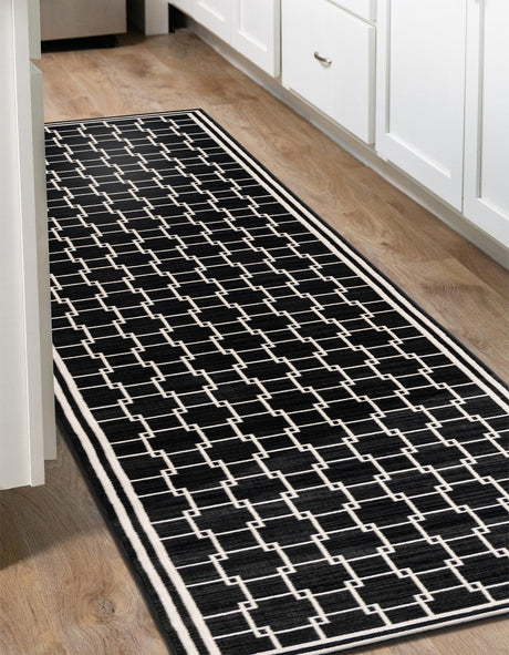 Black 2' 7 x 12' Jill Zarin Uptown Runner Area Rug 70% Polypropylene & 30% Polyester  Contemporary Carpet for Living, Dining, Office, Bedroom for Sale at Rug Engine