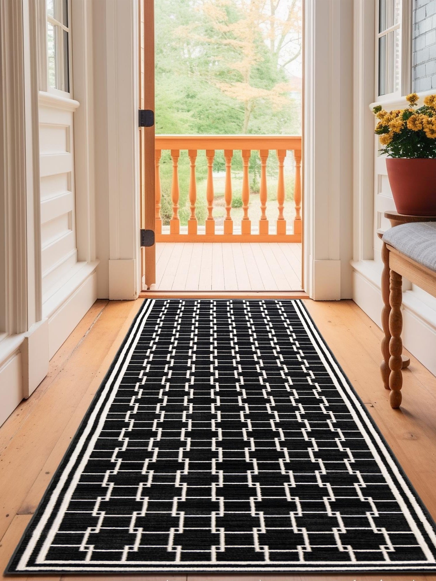 Black 2' 7 x 12' Jill Zarin Uptown Runner Area Rug 70% Polypropylene & 30% Polyester  Contemporary Carpet for Living, Dining, Office, Bedroom for Sale at Rug Engine