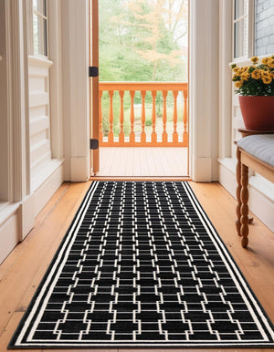 Black 2' 7 x 12' Jill Zarin Uptown Runner Area Rug 70% Polypropylene & 30% Polyester  Contemporary Carpet for Living, Dining, Office, Bedroom for Sale at Rug Engine