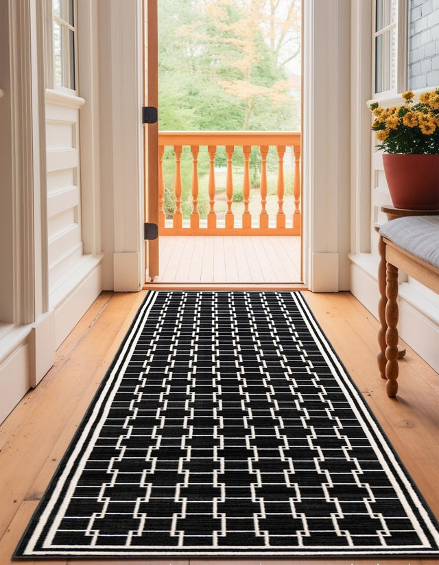Black 2' 7 x 12' Jill Zarin Uptown Runner Area Rug 70% Polypropylene & 30% Polyester  Contemporary Carpet for Living, Dining, Office, Bedroom for Sale at Rug Engine